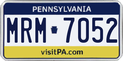 PA license plate MRM7052