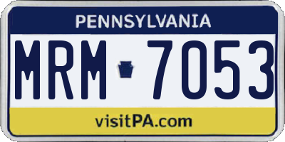 PA license plate MRM7053
