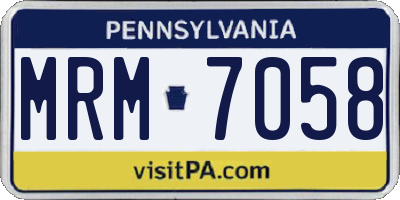 PA license plate MRM7058