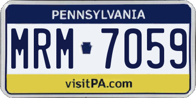 PA license plate MRM7059