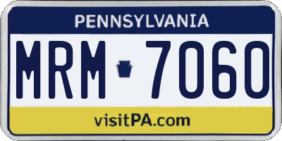 PA license plate MRM7060