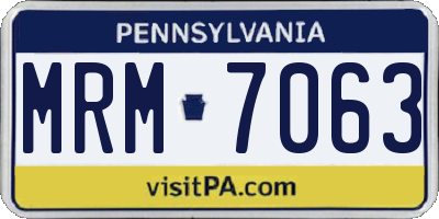 PA license plate MRM7063