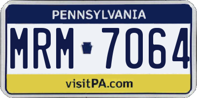 PA license plate MRM7064