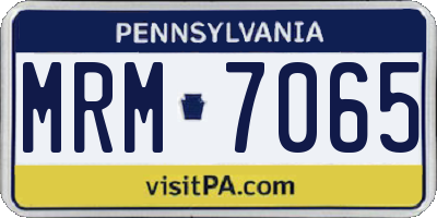 PA license plate MRM7065