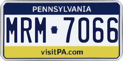 PA license plate MRM7066