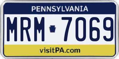 PA license plate MRM7069
