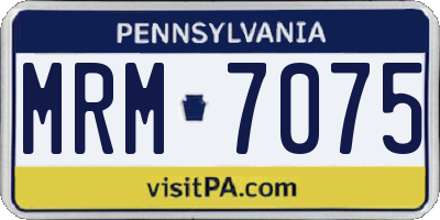 PA license plate MRM7075