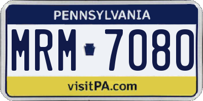 PA license plate MRM7080