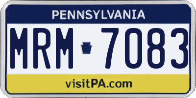 PA license plate MRM7083