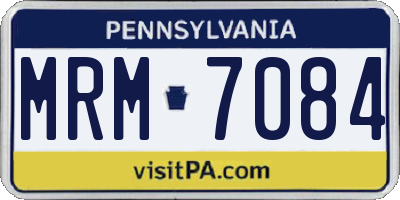 PA license plate MRM7084