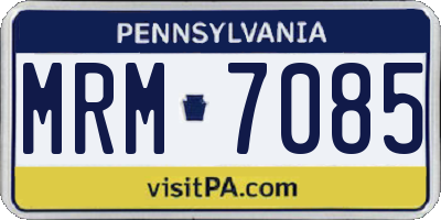 PA license plate MRM7085