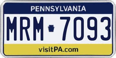 PA license plate MRM7093