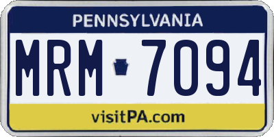 PA license plate MRM7094