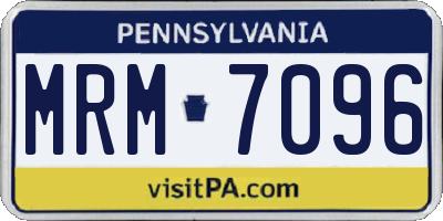 PA license plate MRM7096