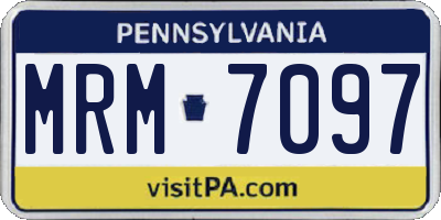 PA license plate MRM7097