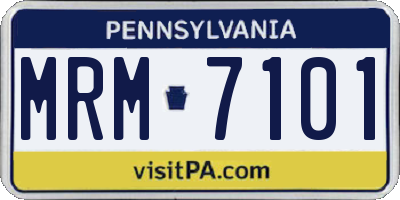 PA license plate MRM7101