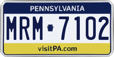 PA license plate MRM7102
