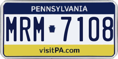 PA license plate MRM7108