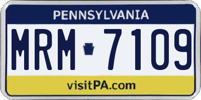 PA license plate MRM7109