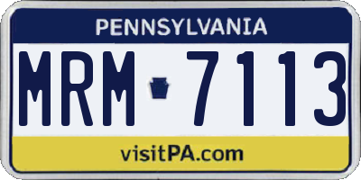 PA license plate MRM7113