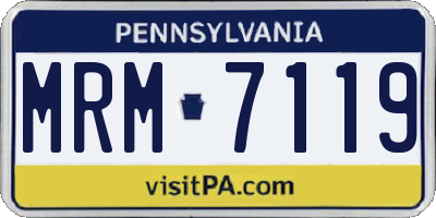 PA license plate MRM7119