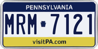 PA license plate MRM7121