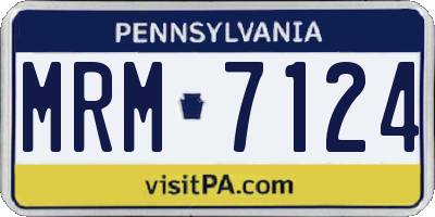 PA license plate MRM7124