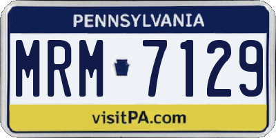 PA license plate MRM7129