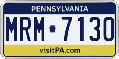 PA license plate MRM7130