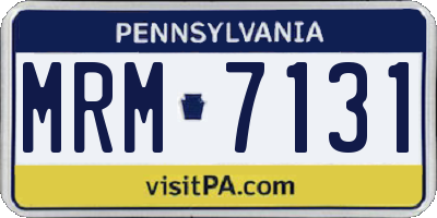 PA license plate MRM7131