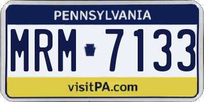 PA license plate MRM7133