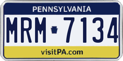 PA license plate MRM7134