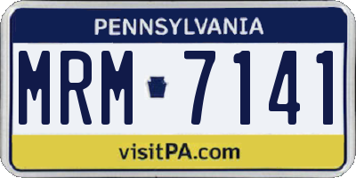 PA license plate MRM7141
