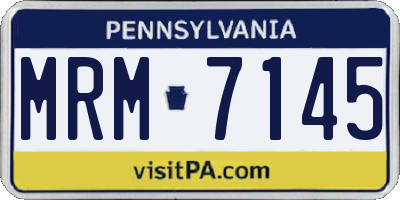 PA license plate MRM7145