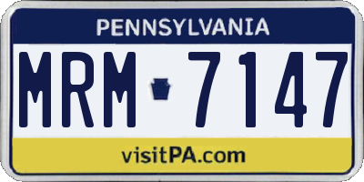 PA license plate MRM7147
