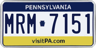 PA license plate MRM7151