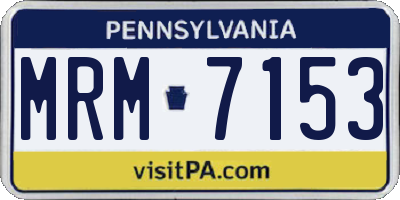 PA license plate MRM7153