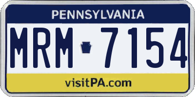 PA license plate MRM7154