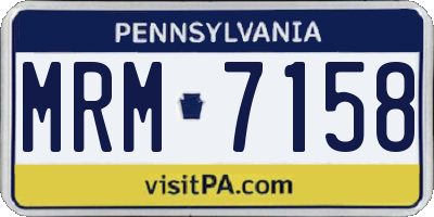 PA license plate MRM7158
