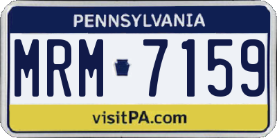 PA license plate MRM7159