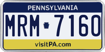 PA license plate MRM7160