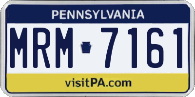 PA license plate MRM7161
