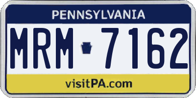 PA license plate MRM7162