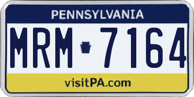 PA license plate MRM7164
