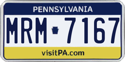 PA license plate MRM7167