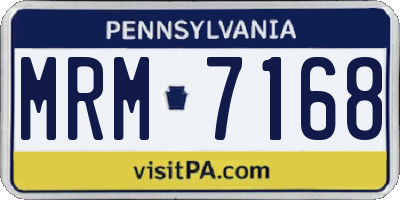 PA license plate MRM7168
