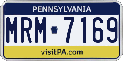 PA license plate MRM7169