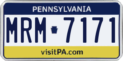 PA license plate MRM7171