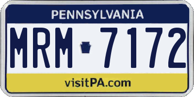 PA license plate MRM7172