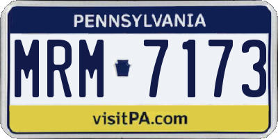 PA license plate MRM7173